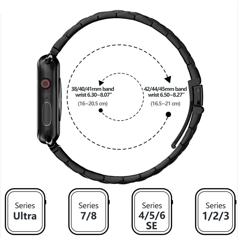 Premium Stainless Steel Link Band Compatible with Apple Watch - Image 2